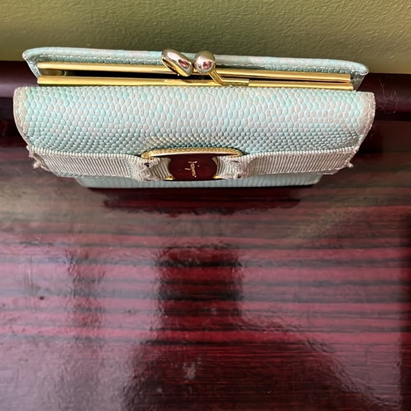 Salvatore Ferragamo Wallet Purse Vera Green Woman Authentic - Picture 10 of 12